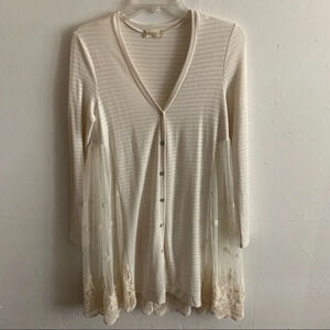 Altar’d State Sheer Lace Button Cardigan size Small